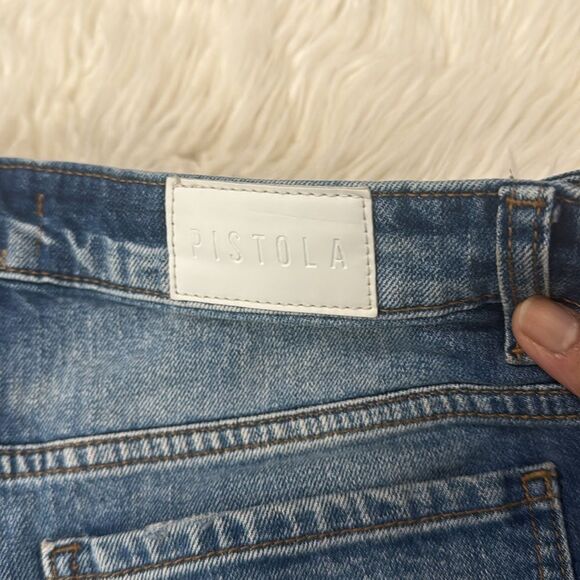 Pistola Blue Distressed Jean Shorts Raw Hem Size 26 - Picture 12 of 12
